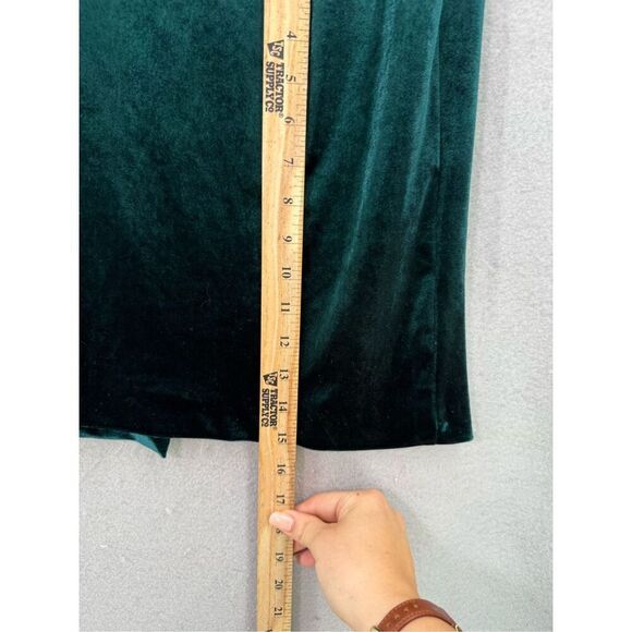 Zara Womens Green Velvet Sleeveless Draped Crewneck Slit Back Maxi Dress Size XS - Picture 6 of 8